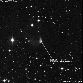 NGC 2313 - туманность. Описание NGC 2313:, Двойная звезда в созвездии Единорог