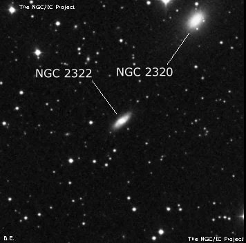 NGC 2322 - спиральная галактика с баром. Описание NGC 2322:, Галактика в созвездии Рысь
