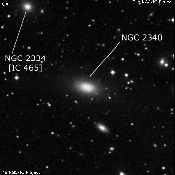 NGC 2340 - эллиптическая галактика. Описание NGC 2340:, Галактика в созвездии Рысь
