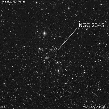NGC 2345 - рассеянное скопление звёзд. Описание NGC 2345:, Рассеянное скопление в созвездии Большой Пес