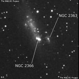 NGC 2366 - галактика неправильной формы. Описание NGC 2366:, Галактика в созвездии Жираф