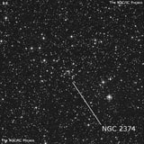 NGC 2374 - рассеянное скопление звёзд. Описание NGC 2374:, Рассеянное скопление в созвездии Большой Пес