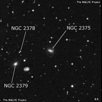 NGC 2375 - спиральная галактика с баром. Описание NGC 2375:, Галактика в созвездии Близнецы