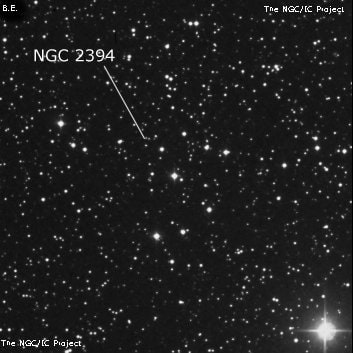 NGC 2394 - группа звёзд. Описание NGC 2394:, Рассеянное скопление в созвездии Малый Пес