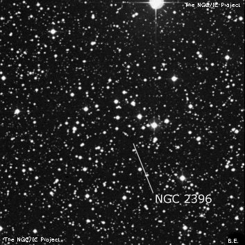NGC 2396 - рассеянное скопление звёзд. Описание NGC 2396:, Рассеянное скопление в созвездии Корма