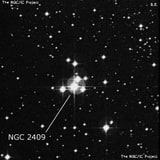 NGC 2409 - рассеянное скопление звёзд. Описание NGC 2409:, Рассеянное скопление в созвездии Корма