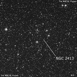 NGC 2413 - группа звёзд. Описание NGC 2413:, Рассеянное скопление в созвездии Корма