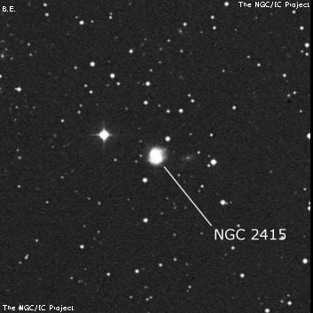 NGC 2415 - галактика неправильной формы. Описание NGC 2415:, Галактика в созвездии Рысь