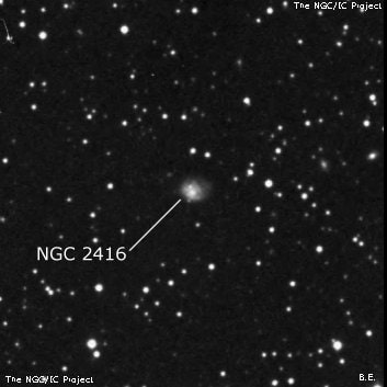 NGC 2416 - спиральная галактика. Описание NGC 2416:, Галактика в созвездии Малый Пес