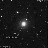 NGC 2434 - эллиптическая галактика. Описание NGC 2434:, Галактика в созвездии Летучая Рыба