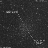 NGC 2438 - планетарная туманность. Описание NGC 2438:, Планетарная туманность в созвездии Корма