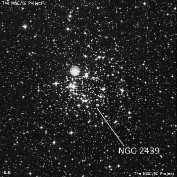 NGC 2439 - рассеянное скопление звёзд. Описание NGC 2439:, Рассеянное скопление в созвездии Корма