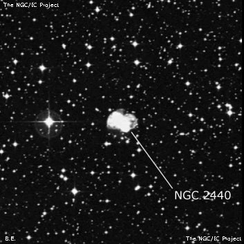 NGC 2440 - планетарная туманность. Описание NGC 2440:, Планетарная туманность в созвездии Корма