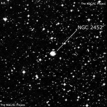 NGC 2452 - планетарная туманность. Описание NGC 2452:, Планетарная туманность в созвездии Корма