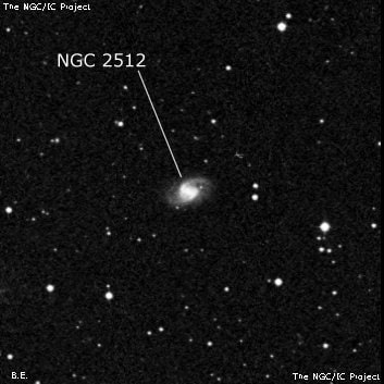 NGC 2512 - спиральная галактика с баром. Описание NGC 2512:, Галактика в созвездии Рак