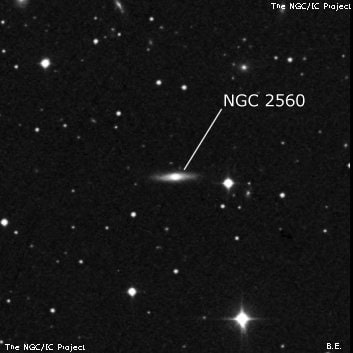 NGC 2560 - линзовидная галактика. Описание NGC 2560:, Галактика в созвездии Рак