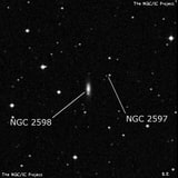 NGC 2598 - спиральная галактика с баром. Описание NGC 2598:, Галактика в созвездии Рак