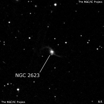 NGC 2623 - галактика. Описание NGC 2623:, Галактика в созвездии Рак