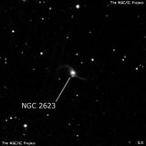 NGC 2623 - галактика. Описание NGC 2623:, Галактика в созвездии Рак