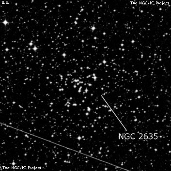 NGC 2635 - рассеянное скопление звёзд. Описание NGC 2635:, Рассеянное скопление в созвездии Компас