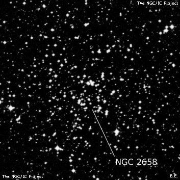 NGC 2658 - рассеянное скопление звёзд. Описание NGC 2658:, Рассеянное скопление в созвездии Компас