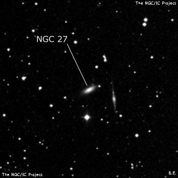 NGC 27 - спиральная галактика. Описание NGC 27:, Галактика в созвездии Андромеда