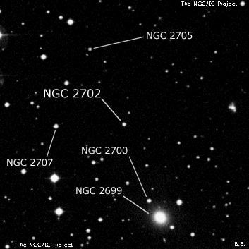 NGC 2702 - одиночная звезда. Описание NGC 2702:, Двойная звезда в созвездии Гидра