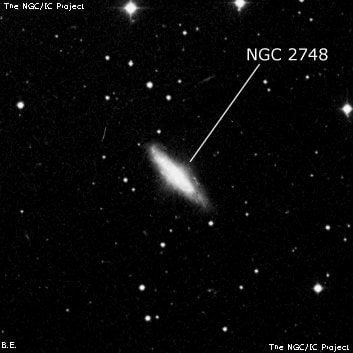 NGC 2748 - галактика. Описание NGC 2748:, Галактика в созвездии Жираф