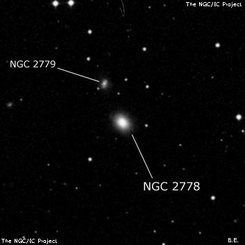 NGC 2778 - эллиптическая галактика. Описание NGC 2778:, Галактика в созвездии Рысь