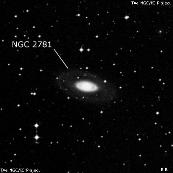 NGC 2781 - спиральная галактика с баром. Описание NGC 2781:, Галактика в созвездии Гидра