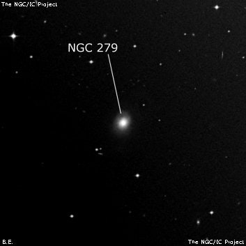 NGC 279 - линзовидная галактика. Описание NGC 279:, Галактика в созвездии Кит