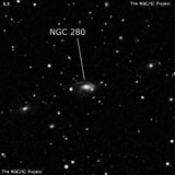 NGC 280 - спиральная галактика с баром. Описание NGC 280:, Галактика в созвездии Андромеда