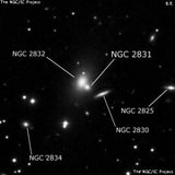 NGC 2831 - эллиптическая галактика. Описание NGC 2831:, Галактика в созвездии Рысь