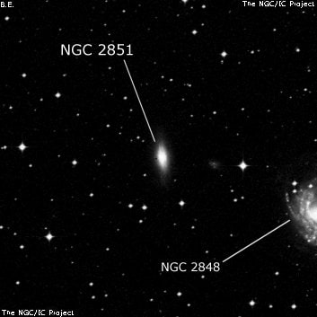 NGC 2851 - линзовидная галактика. Описание NGC 2851:, Галактика в созвездии Гидра