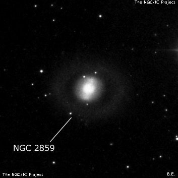 NGC 2859 - спиральная галактика с баром. Описание NGC 2859:, Галактика в созвездии Малый Лев