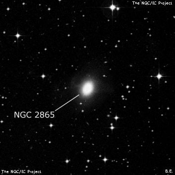 NGC 2865 - эллиптическая галактика. Описание NGC 2865:, Галактика в созвездии Гидра