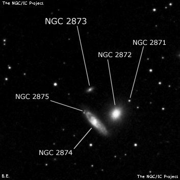 NGC 2873 - спиральная галактика. Описание NGC 2873:, Галактика в созвездии Лев