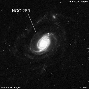 NGC 289 - спиральная галактика с баром. Описание NGC 289:, Галактика в созвездии Скульптор