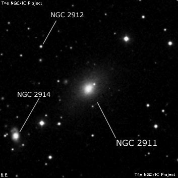 NGC 2911 - линзовидная галактика. Описание NGC 2911:, Галактика в созвездии Лев