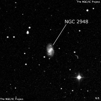NGC 2948 - спиральная галактика с баром. Описание NGC 2948:, Галактика в созвездии Лев