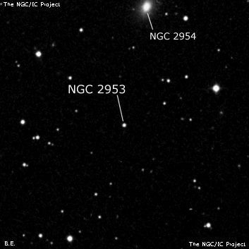 NGC 2953 - одиночная звезда. Описание NGC 2953:, Объект глубокого космоса в созвездии Лев
