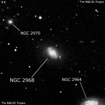 NGC 2968 - спиральная галактика. Описание NGC 2968:, Галактика в созвездии Лев
