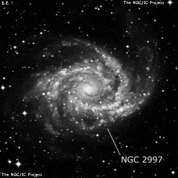 NGC 2997 - спиральная галактика с баром. Описание NGC 2997:, Галактика в созвездии Насос