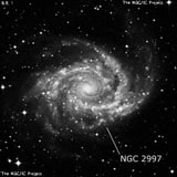NGC 2997 - спиральная галактика с баром. Описание NGC 2997:, Галактика в созвездии Насос
