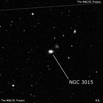 NGC 3015 - линзовидная галактика. Описание NGC 3015:, Галактика в созвездии Секстант
