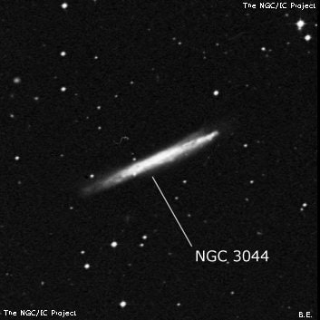 NGC 3044 - спиральная галактика с баром. Описание NGC 3044:, Галактика в созвездии Секстант