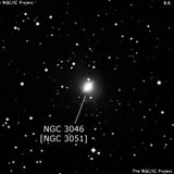 NGC 3046 - по указанным Генри Дрейером координатам, объект повторно не найден; . Описание NGC 3046:, Галактика в созвездии Насос