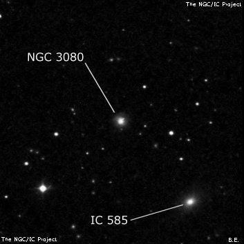 NGC 3080 - спиральная галактика. Описание NGC 3080:, Галактика в созвездии Лев