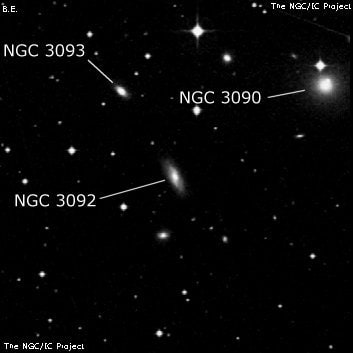 NGC 3092 - линзовидная галактика. Описание NGC 3092:, Галактика в созвездии Секстант