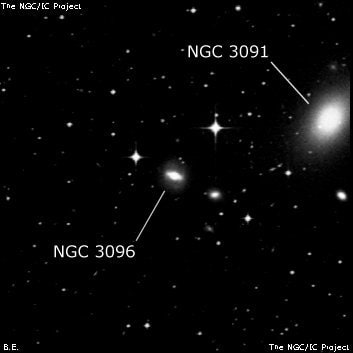 NGC 3096 - спиральная галактика с баром. Описание NGC 3096:, Галактика в созвездии Гидра